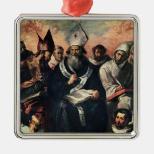 St. Basil Dictating his Doctrine Metal Ornament