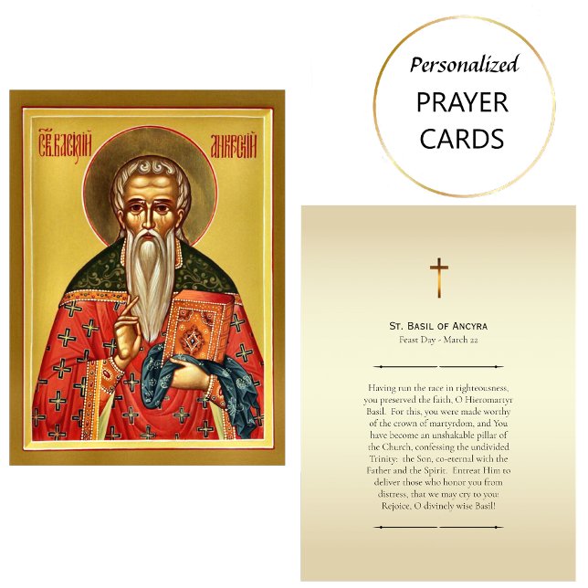 St. Basil of Ancyra Orthodox Christian Prayer Card (Creator Uploaded)