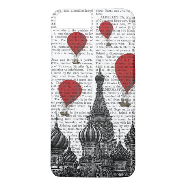 St Basil's Cathedral and Red Hot Air Balloons Case-Mate iPhone Case (Back)