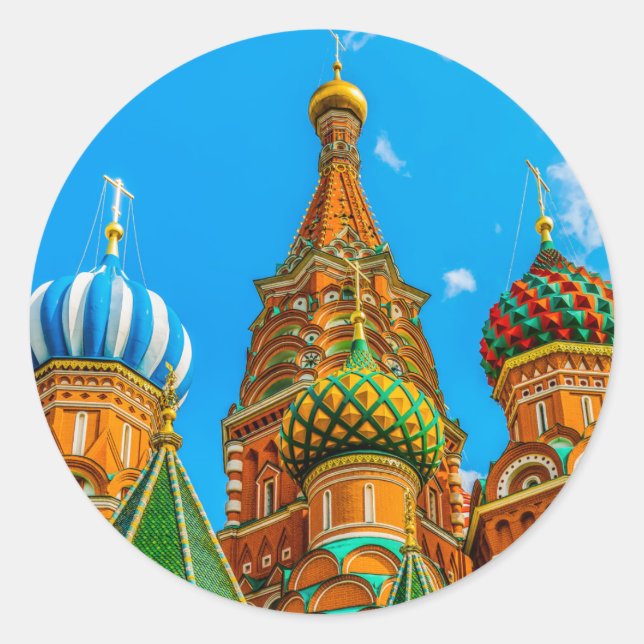 St. Basil's cathedral Classic Round Sticker (Front)