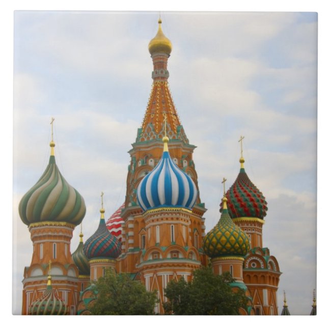 St. Basil's Cathedral in Red Square, Moscow Ceramic Tile (Front)