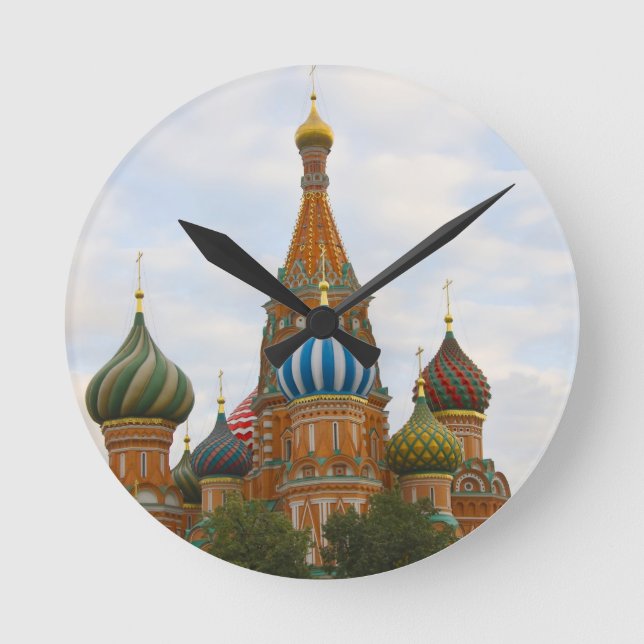 St. Basil's Cathedral in Red Square, Moscow Round Clock (Front)