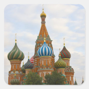 St. Basil's Cathedral in Red Square, Moscow Square Sticker