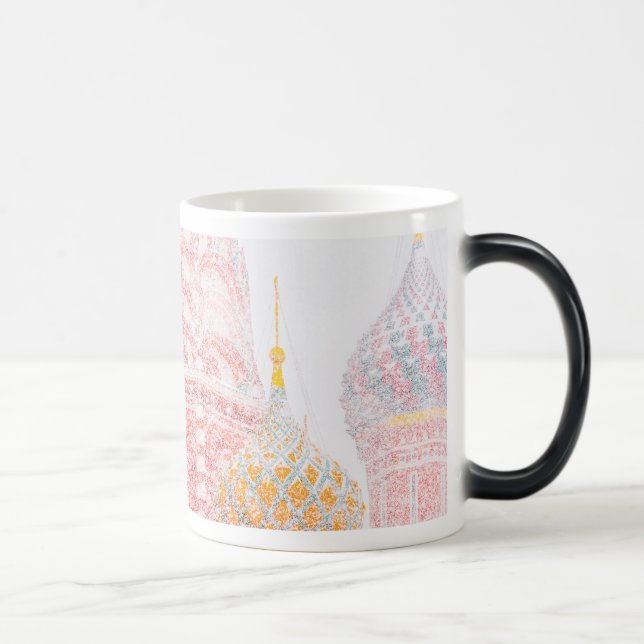 St Basil's Cathedral In Snowstorm Magic Mug (Right)