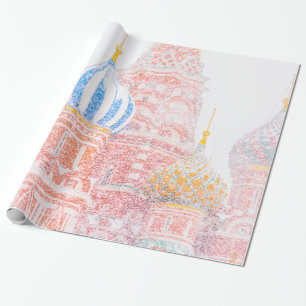 St Basil's Cathedral In Snowstorm Wrapping Paper