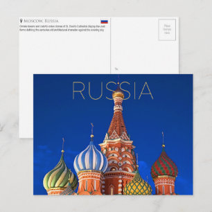 St. Basil's Cathedral, Moscow, Russia Travel Postcard