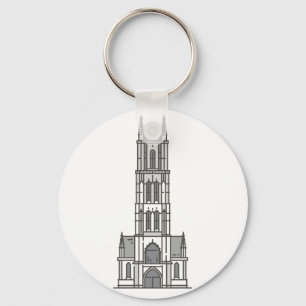 St Bavo's Cathedral Ghent World landmarks Key Ring