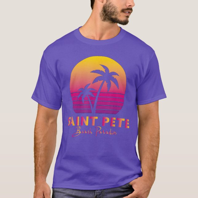 St Beach Tropical Vibes Florida Souvenir Vacation  T-Shirt (Front)