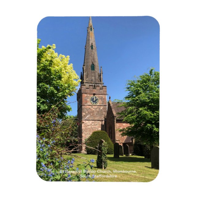 St Benedict Biscop Church Wombourne Staffordshire Magnet (Vertical)