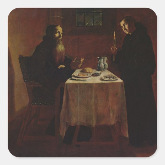 St. Benedict Blessing St. Maur Square Sticker (Front)