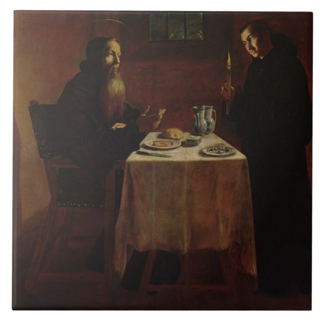 St. Benedict Blessing St. Maur Tile (Front)