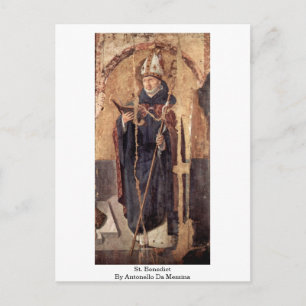 St. Benedict By Antonello Da Messina Postcard