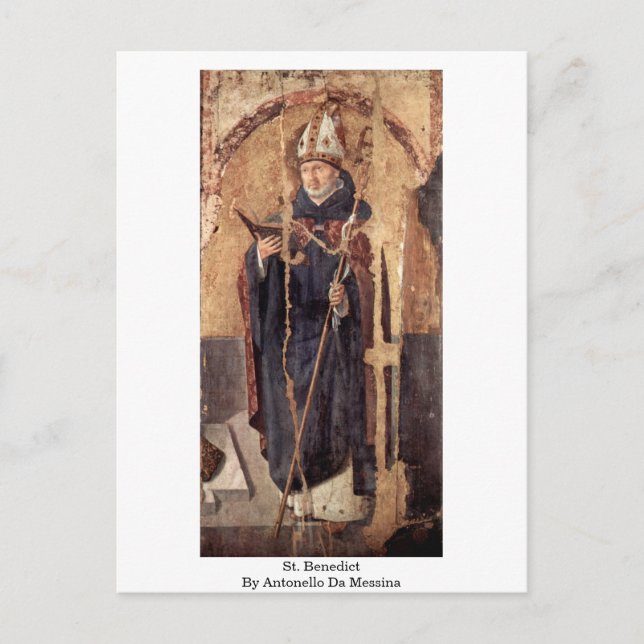 St. Benedict By Antonello Da Messina Postcard (Front)