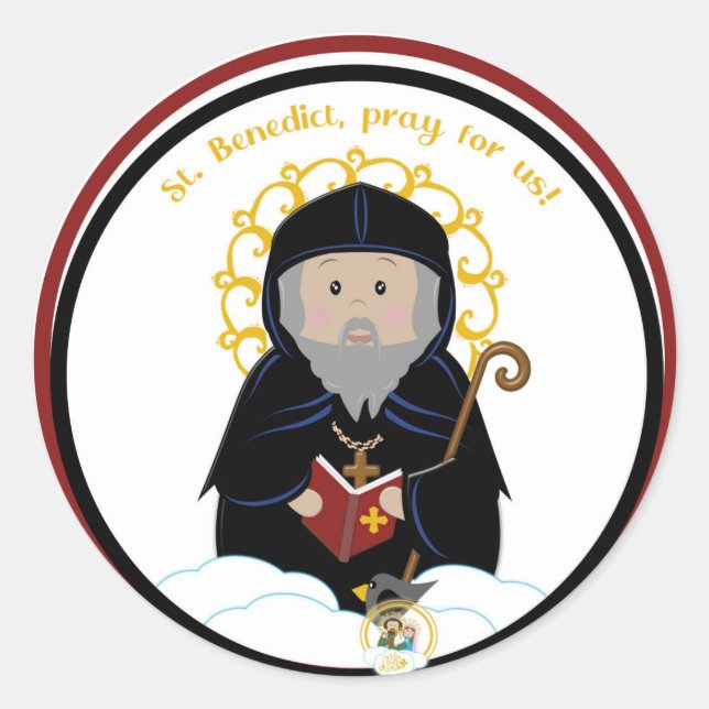 St. Benedict Classic Round Sticker (Front)