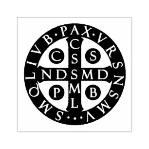 St. Benedict Medal Catholic Religious Rubber Stamp