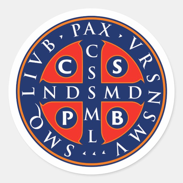 St. Benedict Medal Design Classic Round Sticker (Front)