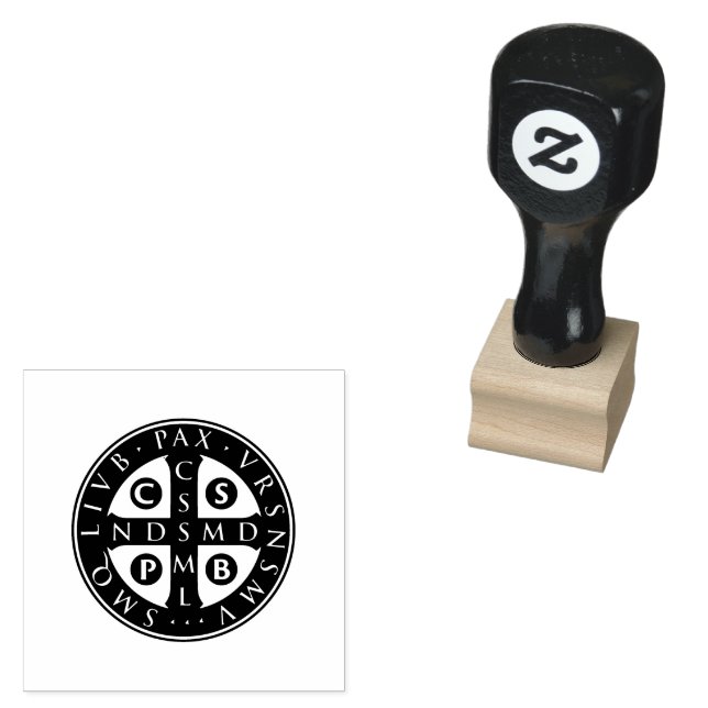 St. Benedict Medal Design Rubber Stamp (Stamped)