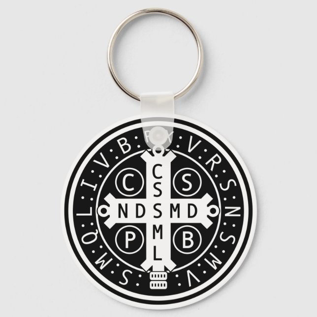 St. Benedict Medal Keychains, Various Styles Key Ring (Front)