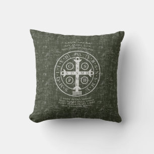 St Benedict Medal with Latin prayer    Cushion