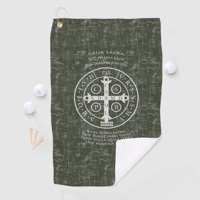 St Benedict Medal with Latin prayer    Golf Towel (InSitu)