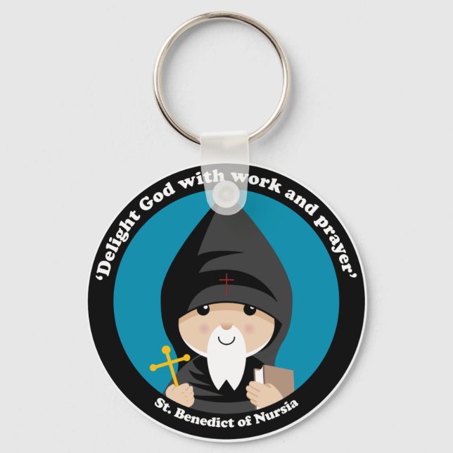 St Benedict of Nursia Key Ring (Front)