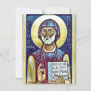 St. Benedict of Nursia Orthodox Christian Icon Postcard
