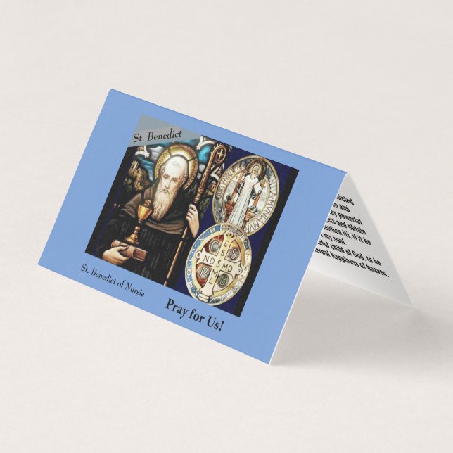  St. Benedict of Nursia Pray Card (Front)