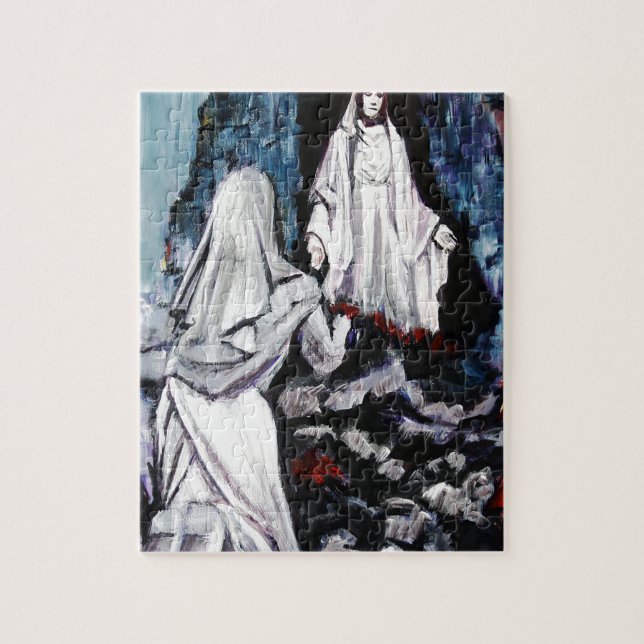 St Bernadette at the Grotto Jigsaw Puzzle (Vertical)