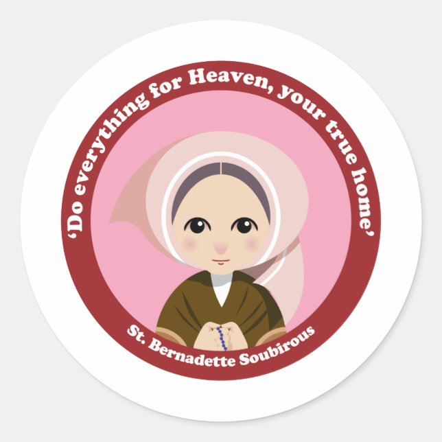 St. Bernadette Soubirous Classic Round Sticker (Front)