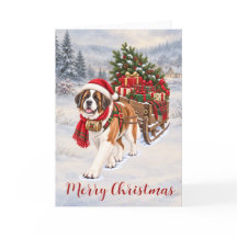 St. Bernard Card Santa's Helper