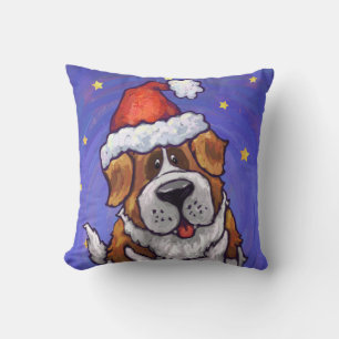 St. Bernard Christmas Cushion