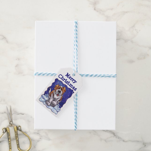 St. Bernard Christmas Gift Tags (With Twine)