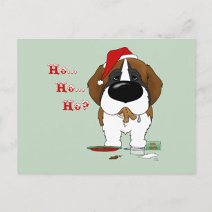 St. Bernard Christmas Holiday Postcard
