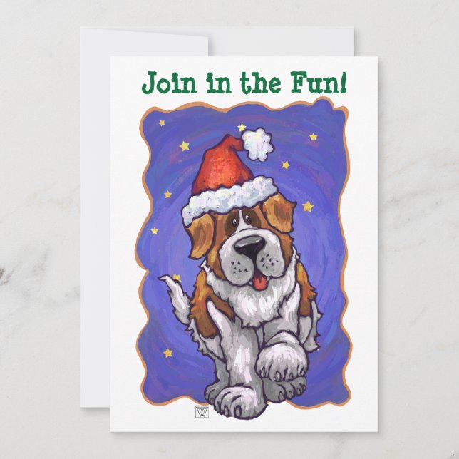 St. Bernard Christmas Invitation (Front)