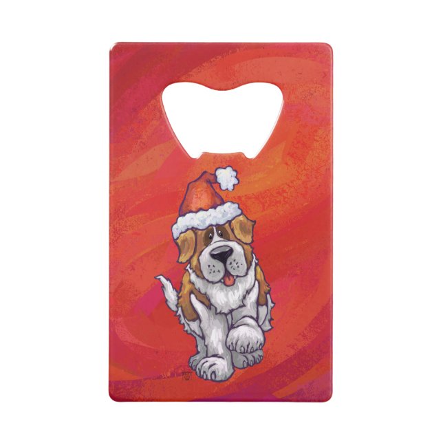 St. Bernard Christmas On Red (Front)