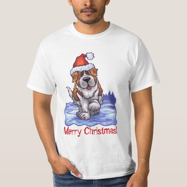 St. Bernard Christmas T-Shirt (Front)