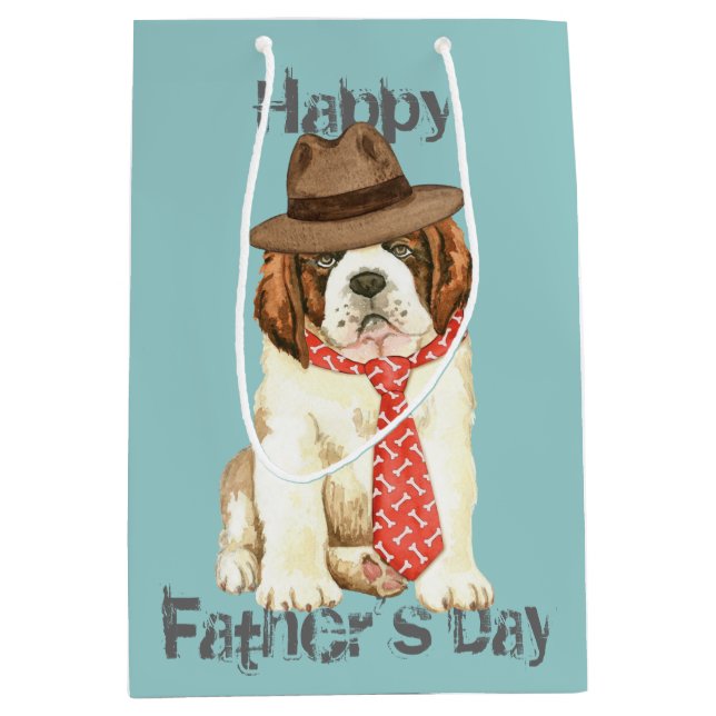St. Bernard Dad Medium Gift Bag (Front)