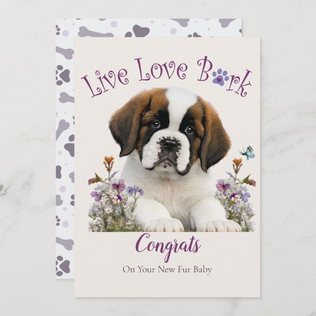 St. Bernard Dog Adoption, Gotcha Day Card (Front/Back)