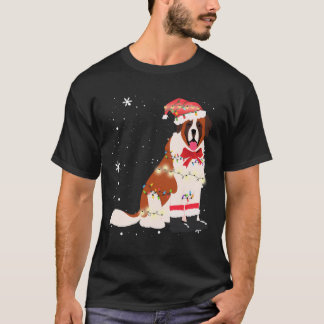 St Bernard Dog Christmas Tree Xmas Mum Dad Gifts T-Shirt