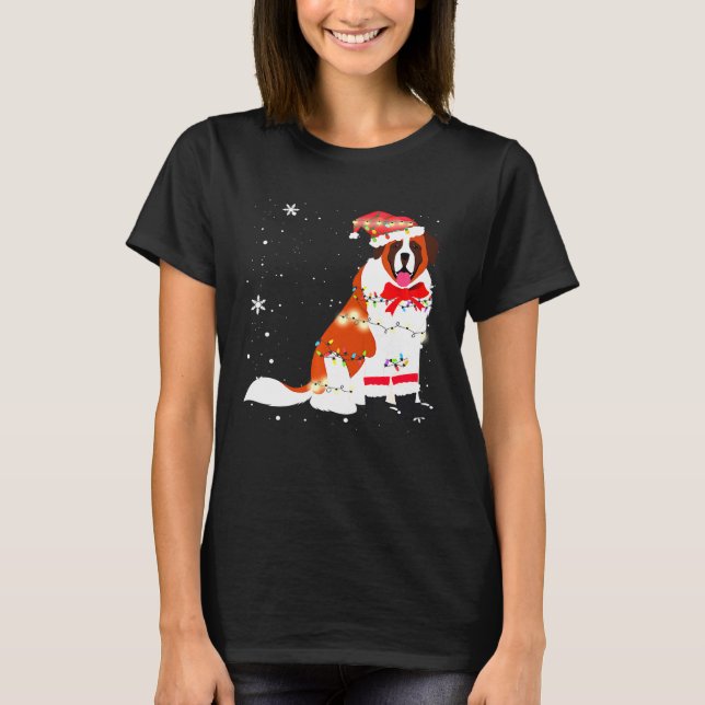 St Bernard Dog Christmas Tree Xmas Mum Dad T-Shirt (Front)