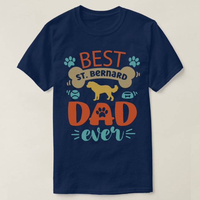 St Bernard Dog Dad T-Shirt (Design Front)
