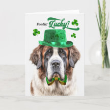 St. Bernard Dog Feelin' Lucky St Patrick's Day