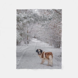 St Bernard dog fleece blanket