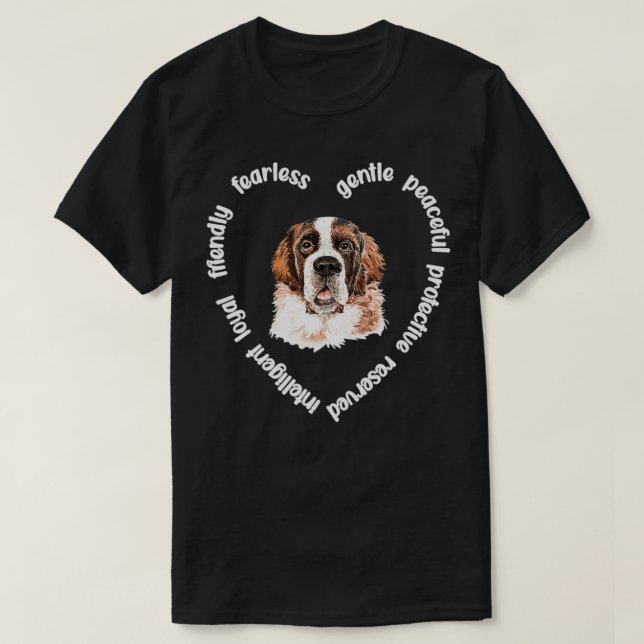 St Bernard Dog Heart  Saint Bernard Mum St Bernard T-Shirt (Design Front)