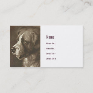 St. Bernard Dog Illustration Business Card