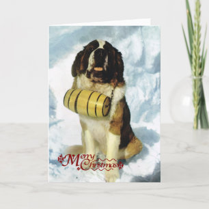 St Bernard dog, Mountain Rescue Holiday Card
