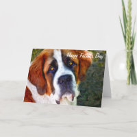 St Bernard Dog Painting Happy Father's Day