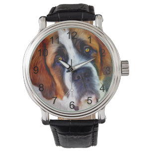 St Bernard Dog Painting Watch
