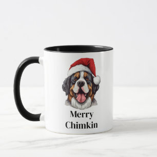 St. Bernard Dog Santa Hat Christmas Mug