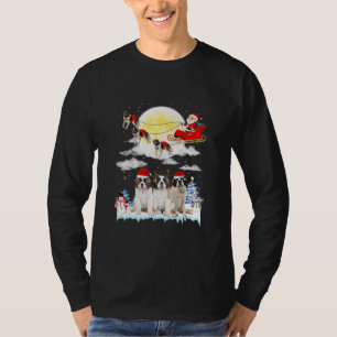 St Bernard Dog Santa Sleigh Christmas Lover T-Shirt